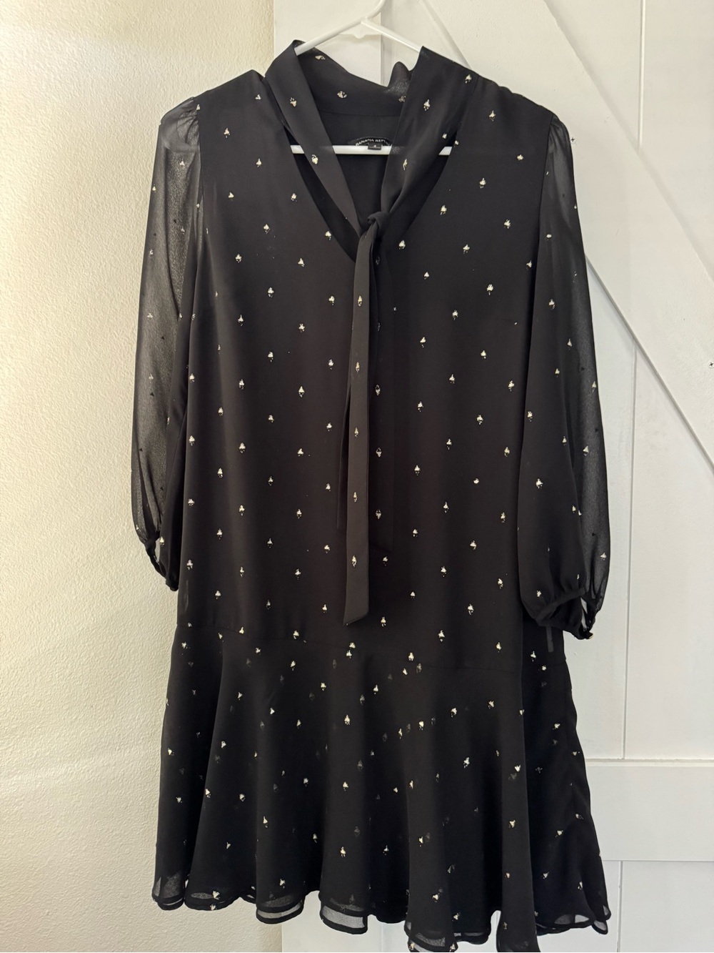 Banana Republic Black Dress with White Dot Detail